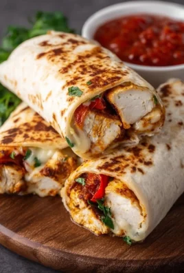 Delicious air fryer chicken and mozzarella wraps served on a plate.