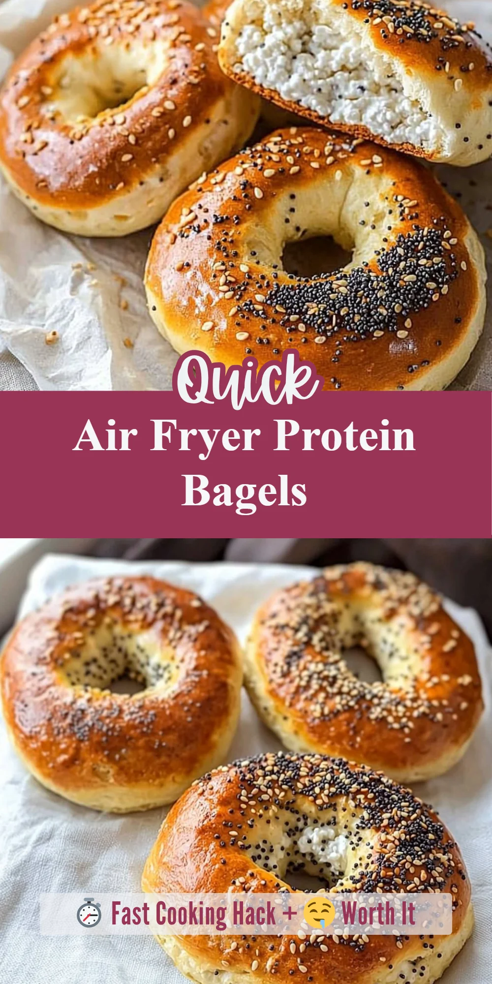 Air Fryer Protein Bagels