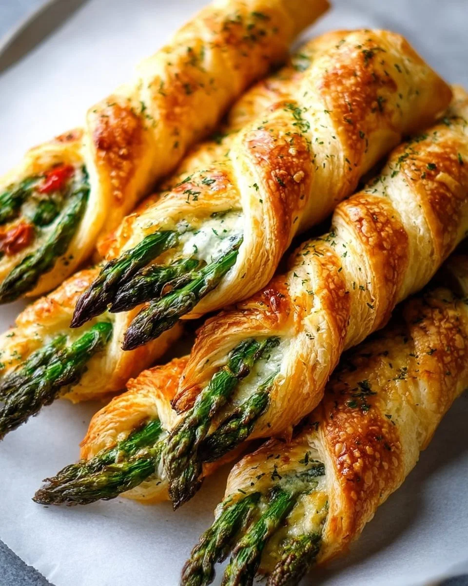 Asparagus Puff Pastry Bundles fresh out of the oven
