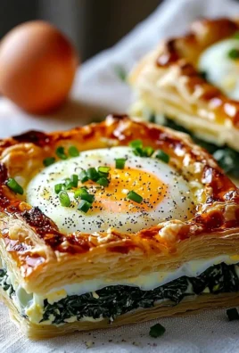 Baked Eggs Napoleon served with fresh herbs and toast