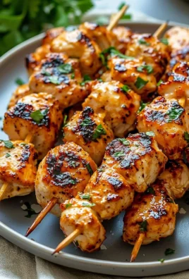 Delicious Bang Bang Chicken Skewers ready to serve