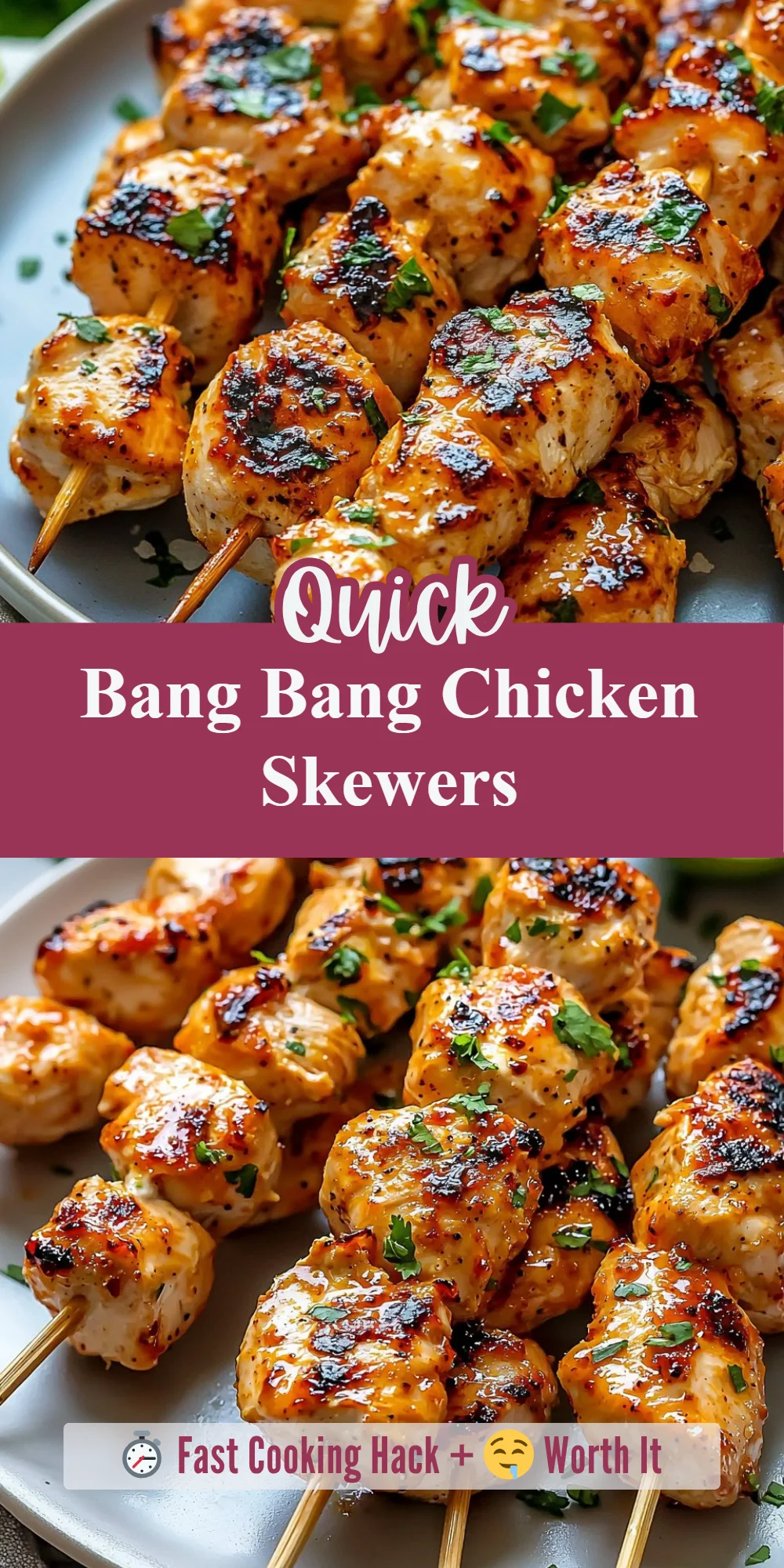 Bang Bang Chicken Skewers