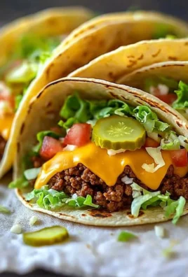 Big Mac Smash Burger Tacos with toppings and sauces on a plate