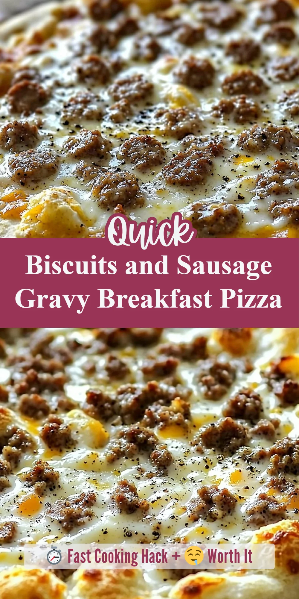 Biscuits and Sausage Gravy Breakfast Pizza