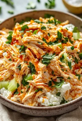 Buffalo Chicken Salad with Cottage Cheese served in a bowl