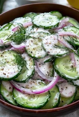 Creamy cucumber salad with fresh ingredients and a creamy dressing