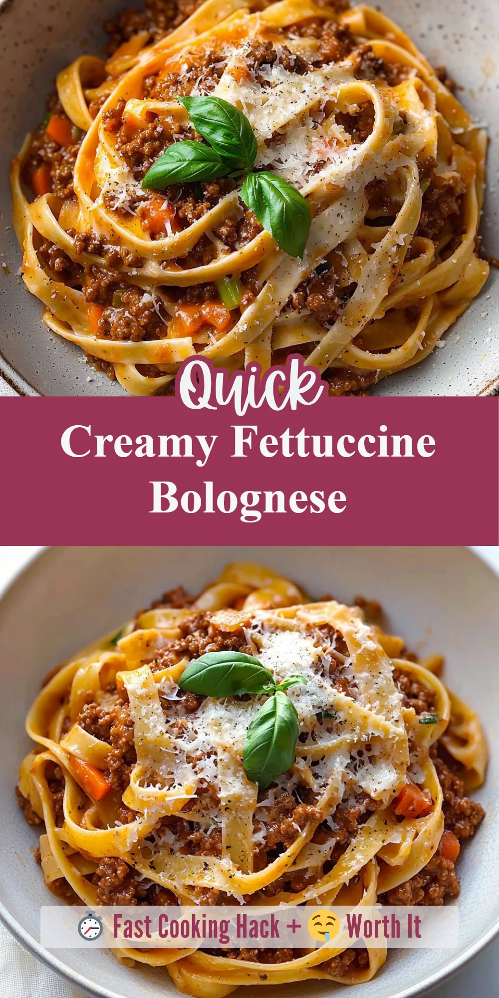 Creamy Fettuccine Bolognese