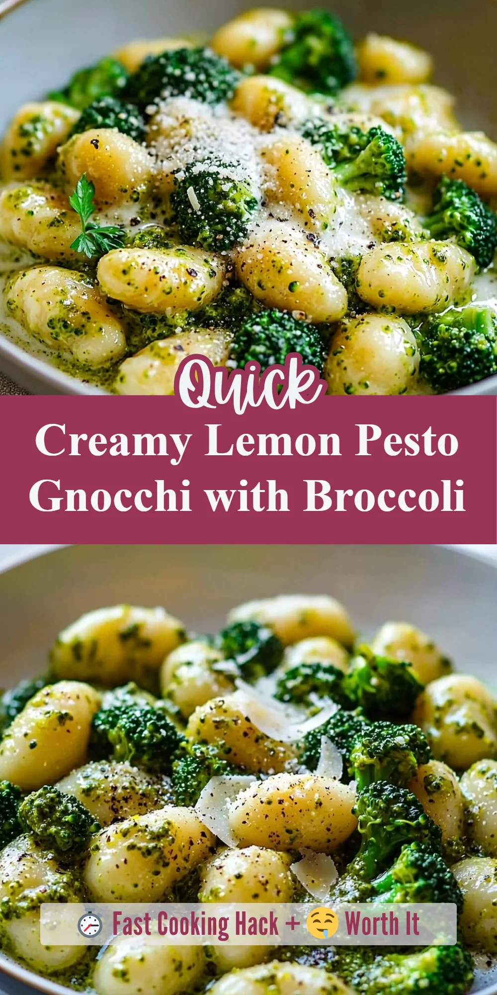 Creamy Lemon Pesto Gnocchi with Broccoli