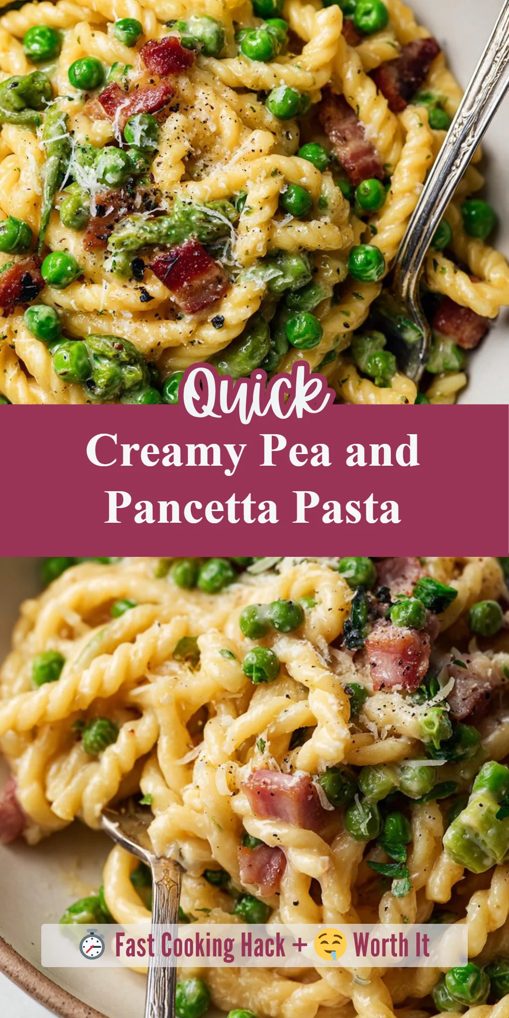 Creamy Pea and Pancetta Pasta