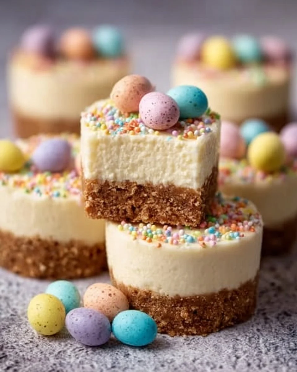 Easter No-Bake Mini Cheesecakes