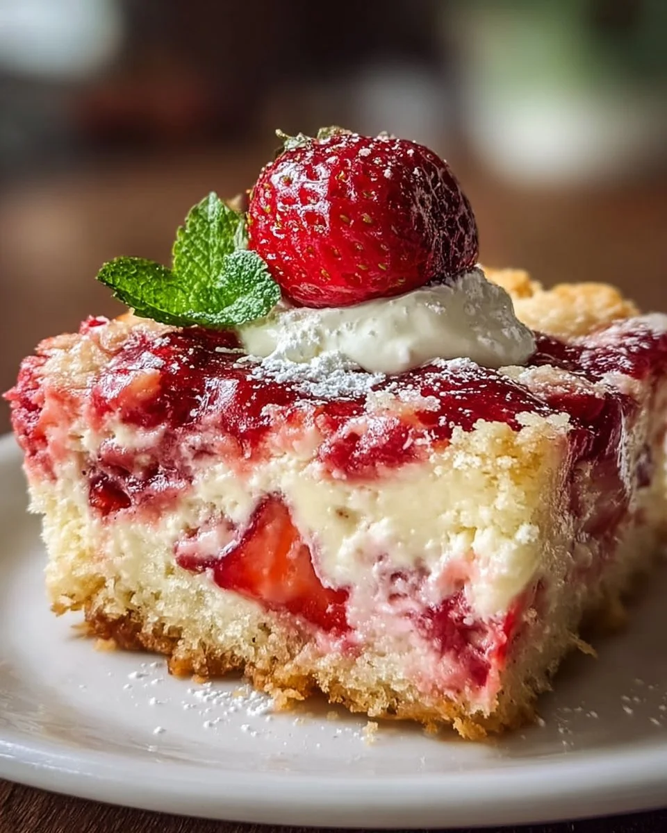 Easter Strawberry Cheesecake Dump Cake