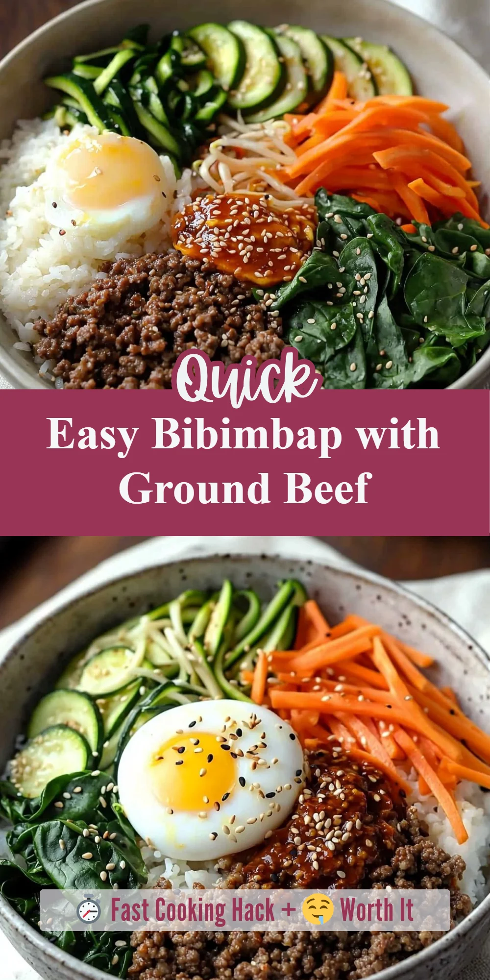 Easy Bibimbap with Ground Beef