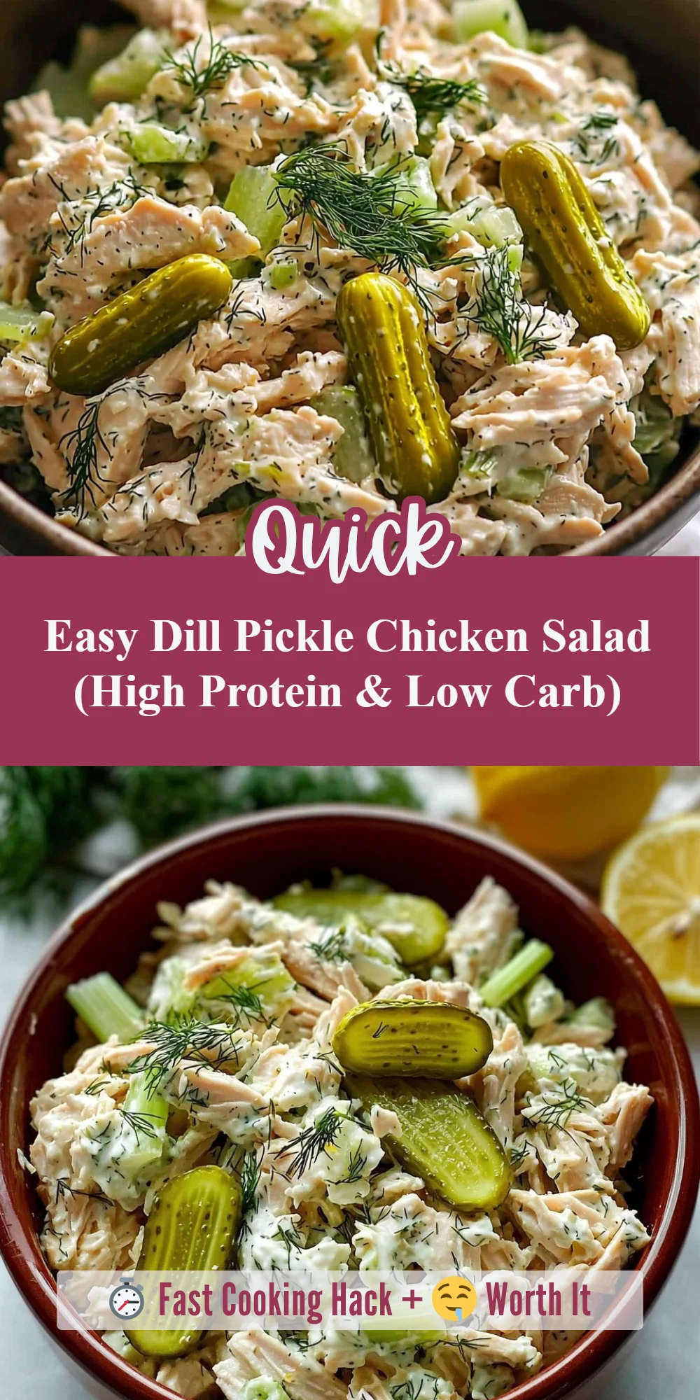 Easy Dill Pickle Chicken Salad (High Protein & Low Carb)