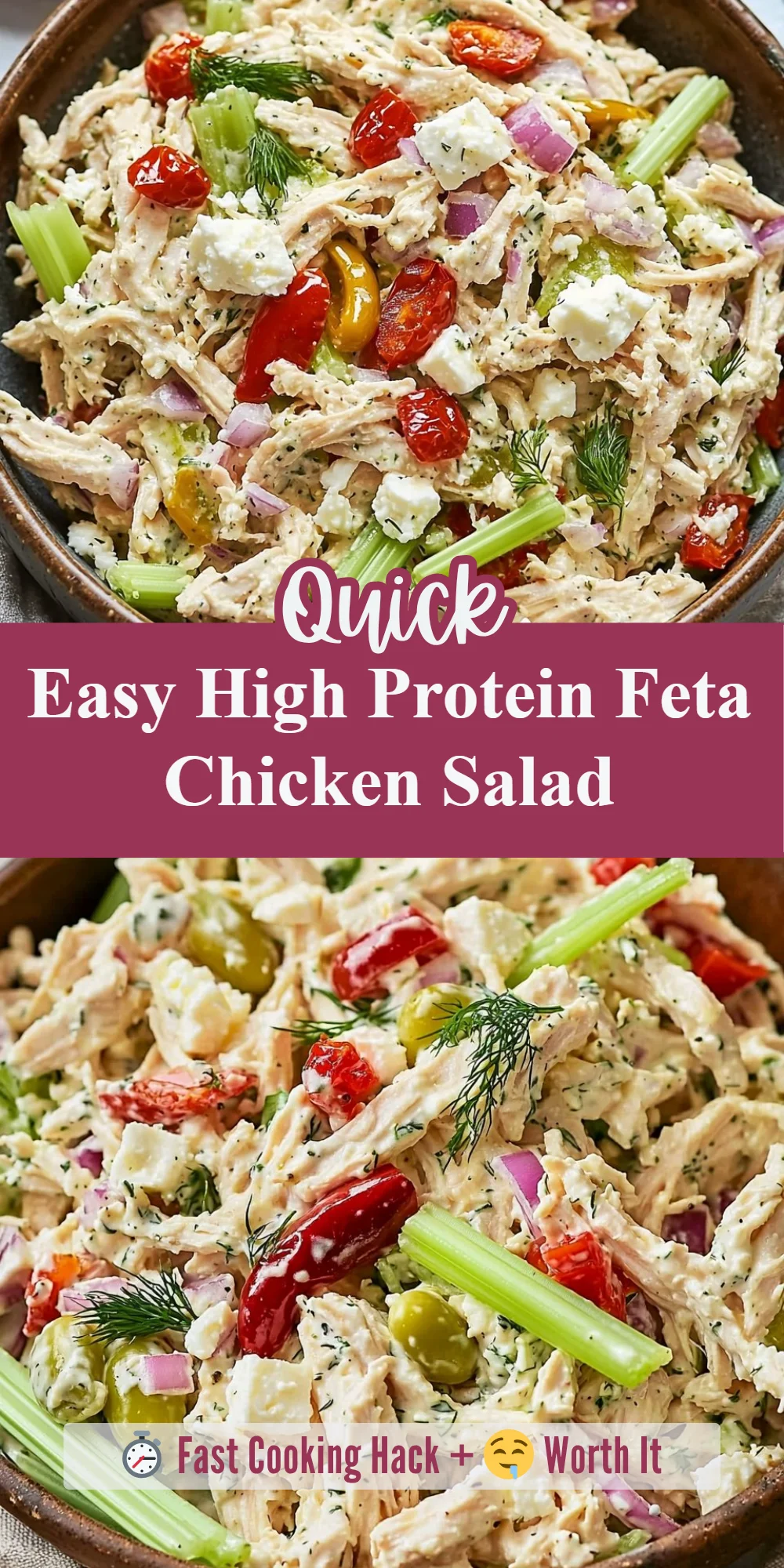 Easy High Protein Feta Chicken Salad