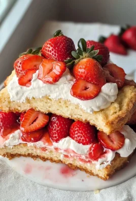 Easy rustic strawberry shortcake with fresh strawberries and whipped cream