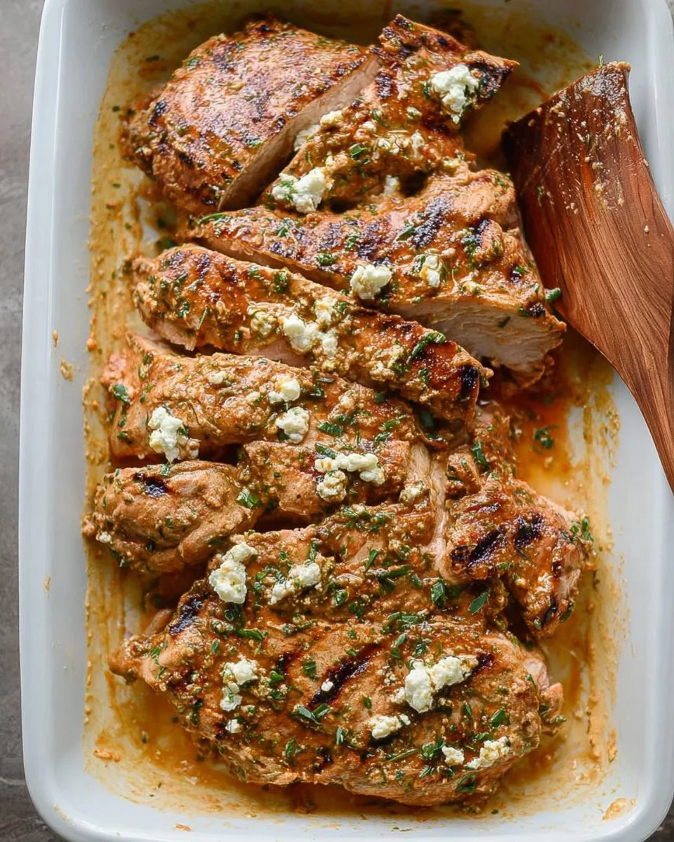 Delicious Greek chicken marinated in Greek yogurt with herbs and spices