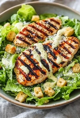 Grilled Chicken Caesar Salad with romaine, parmesan cheese, and croutons