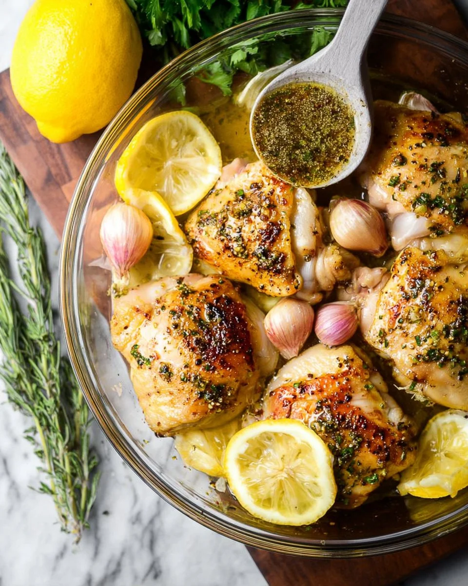 Grilled Lemon Garlic Chicken Thighs