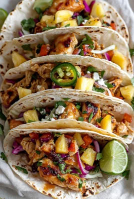 Hawaiian Chicken Tacos with fresh ingredients and colorful toppings