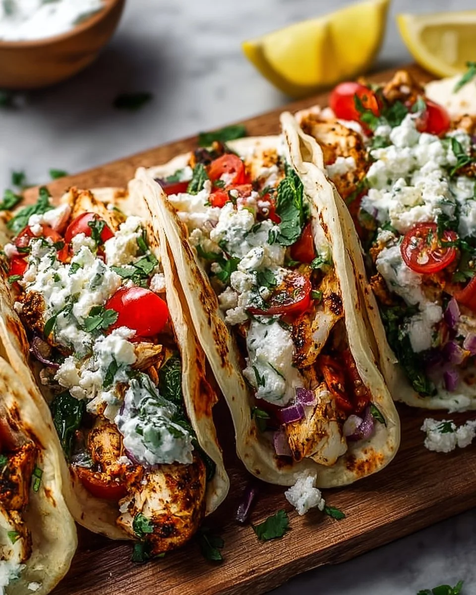 Healthy Mediterranean Chicken Tacos