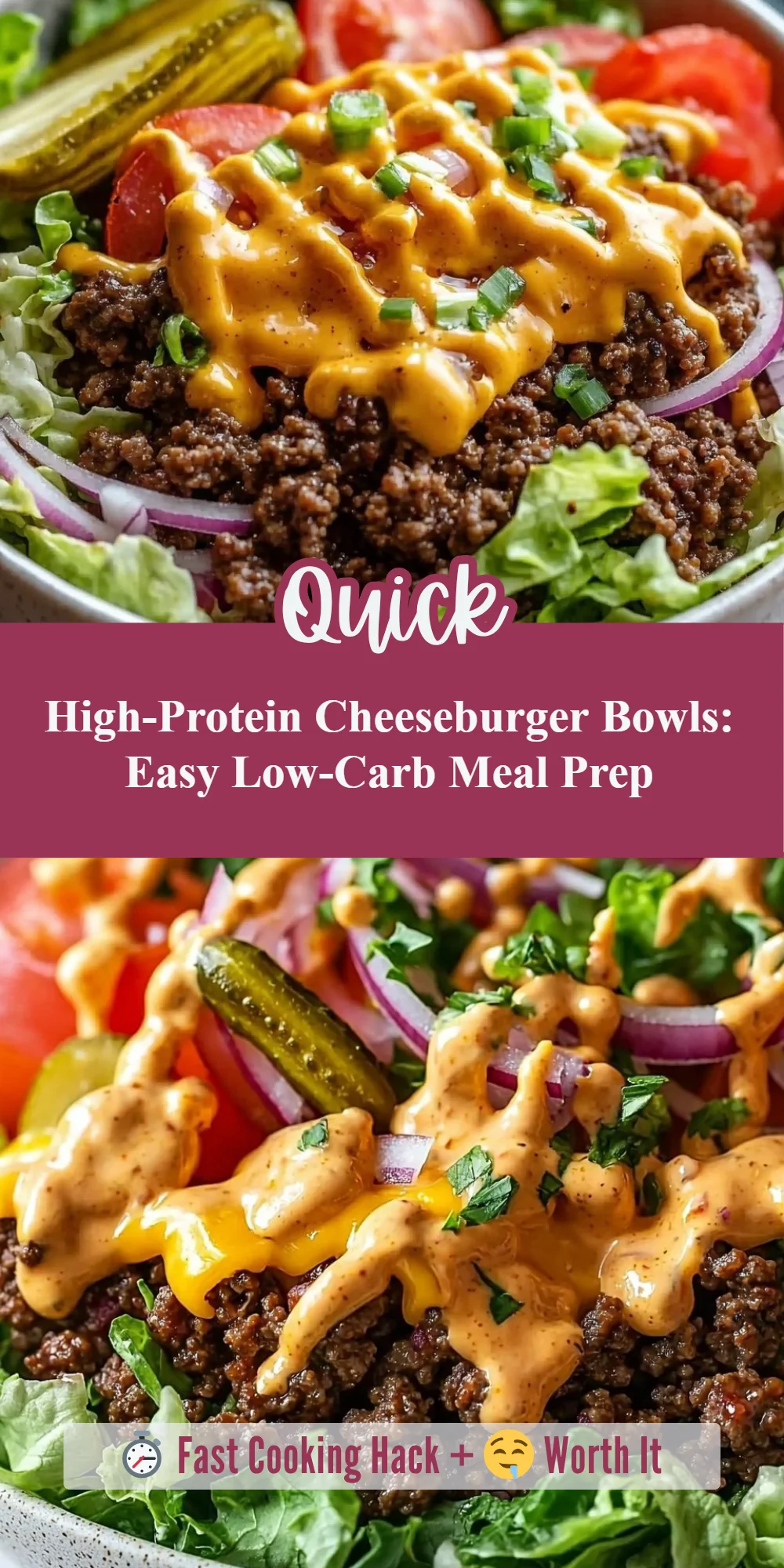 High-Protein Cheeseburger Bowls: Easy Low-Carb Meal Prep
