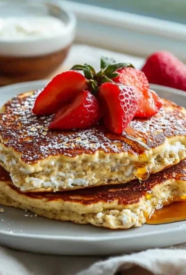 Delicious high protein cottage cheese pancakes served on a plate