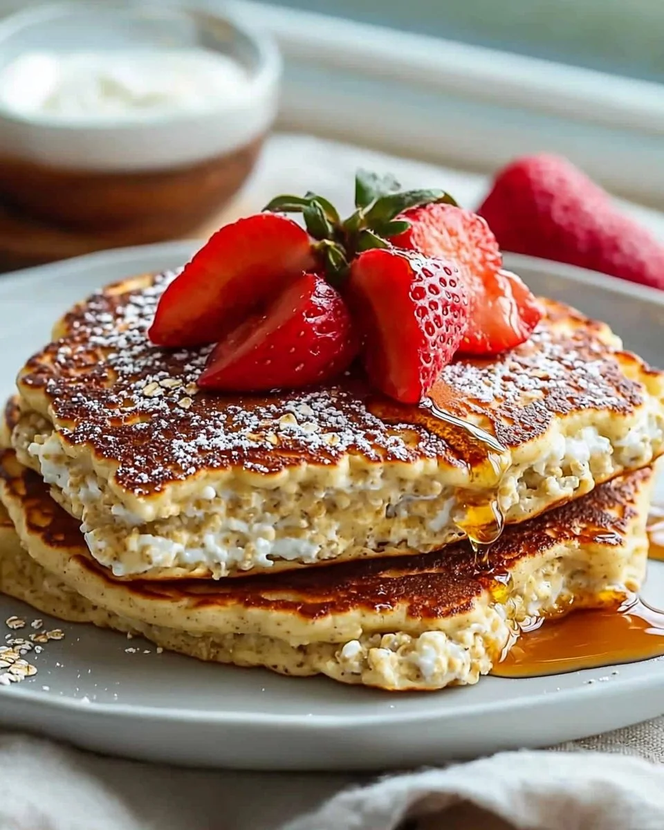 High Protein Cottage Cheese Oven Pancakes