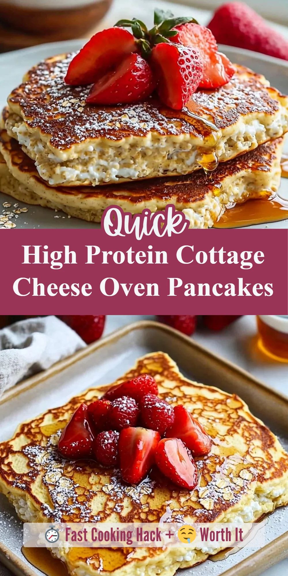High Protein Cottage Cheese Oven Pancakes