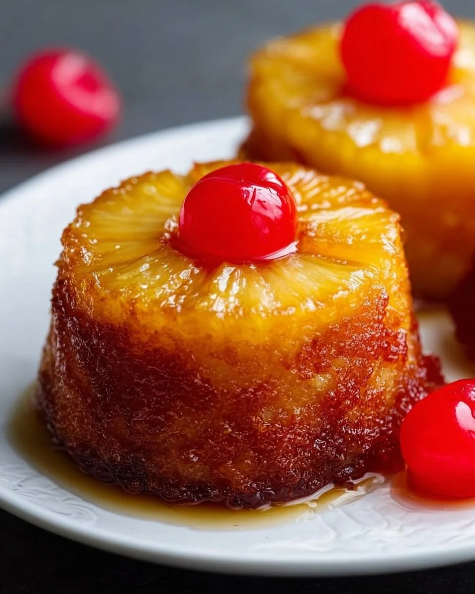 Individual Mini Pineapple Upside Down Cakes