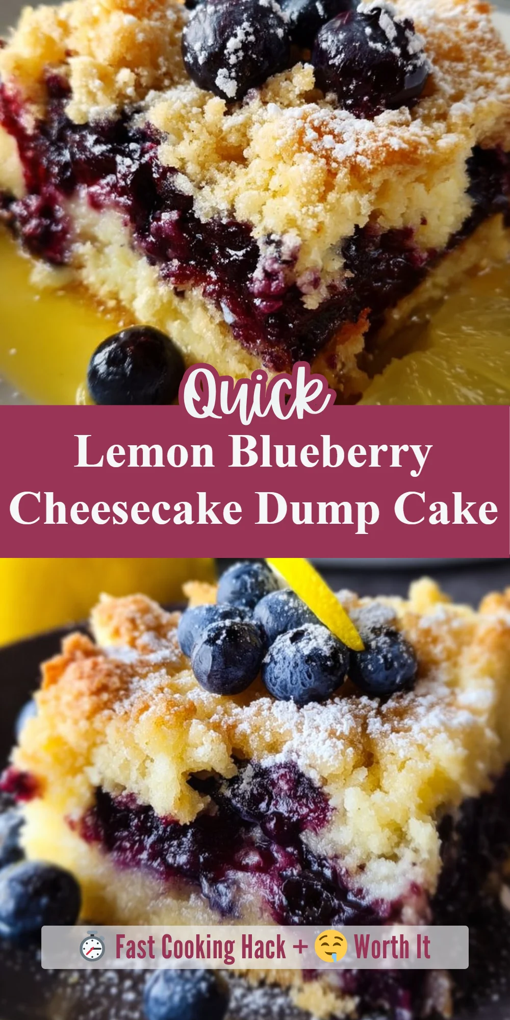 Lemon Blueberry Cheesecake Dump Cake