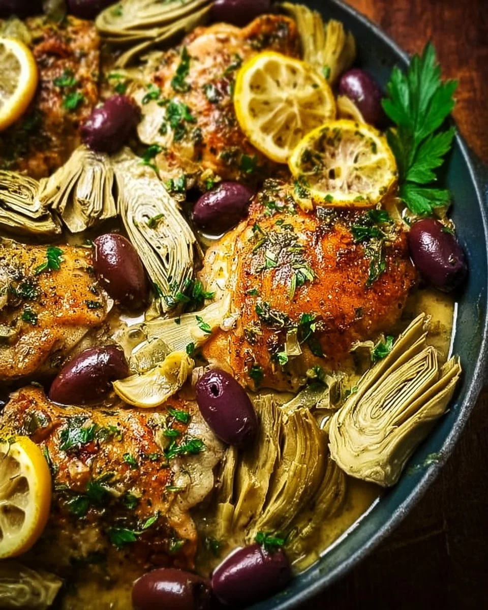 Lemon Chicken with Artichokes & Olives