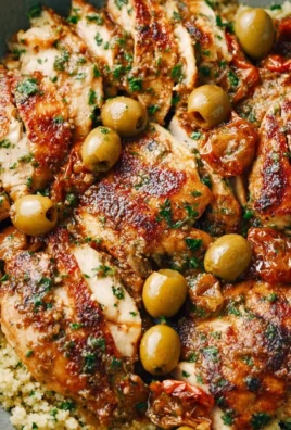 Delicious Mediterranean Chicken served with fresh herbs and vegetables