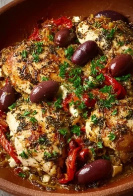 Delicious Mediterranean Greek Chicken Casserole with fresh ingredients