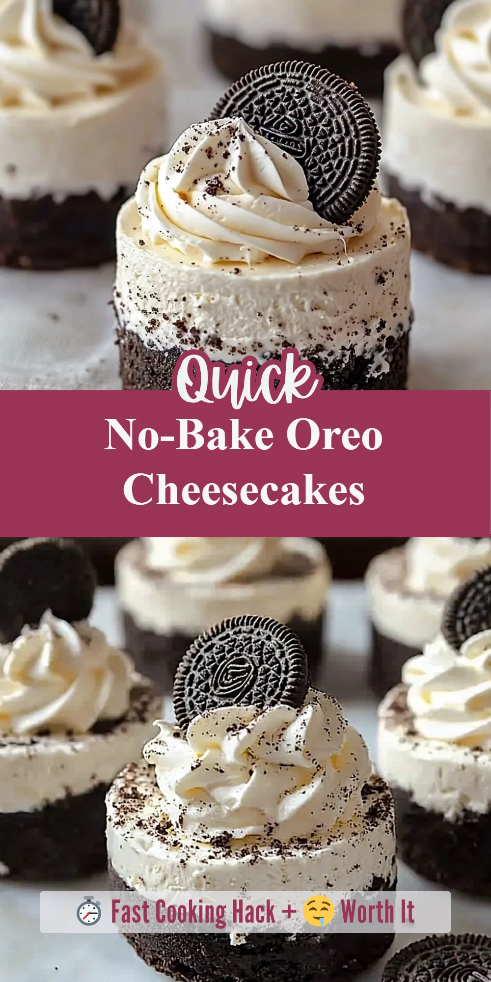 No-Bake Oreo Cheesecakes