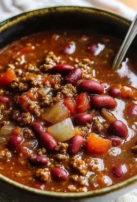 Bowl of Old Fashioned Chili with toppings