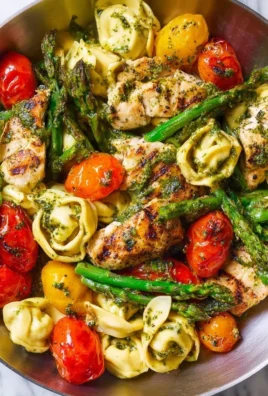 One-Pan Pesto Chicken with Tortellini and Mixed Veggies Recipe