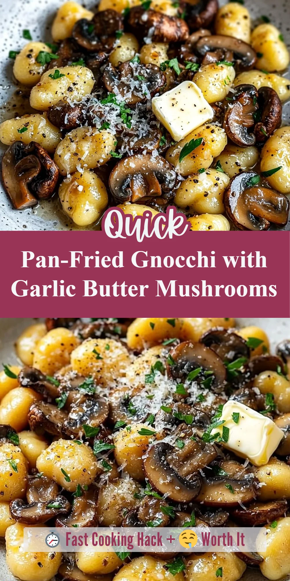 Pan-Fried Gnocchi with Garlic Butter Mushrooms