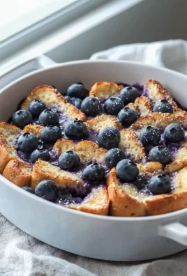 Delicious blueberry French toast casserole topped with fresh blueberries and syrup