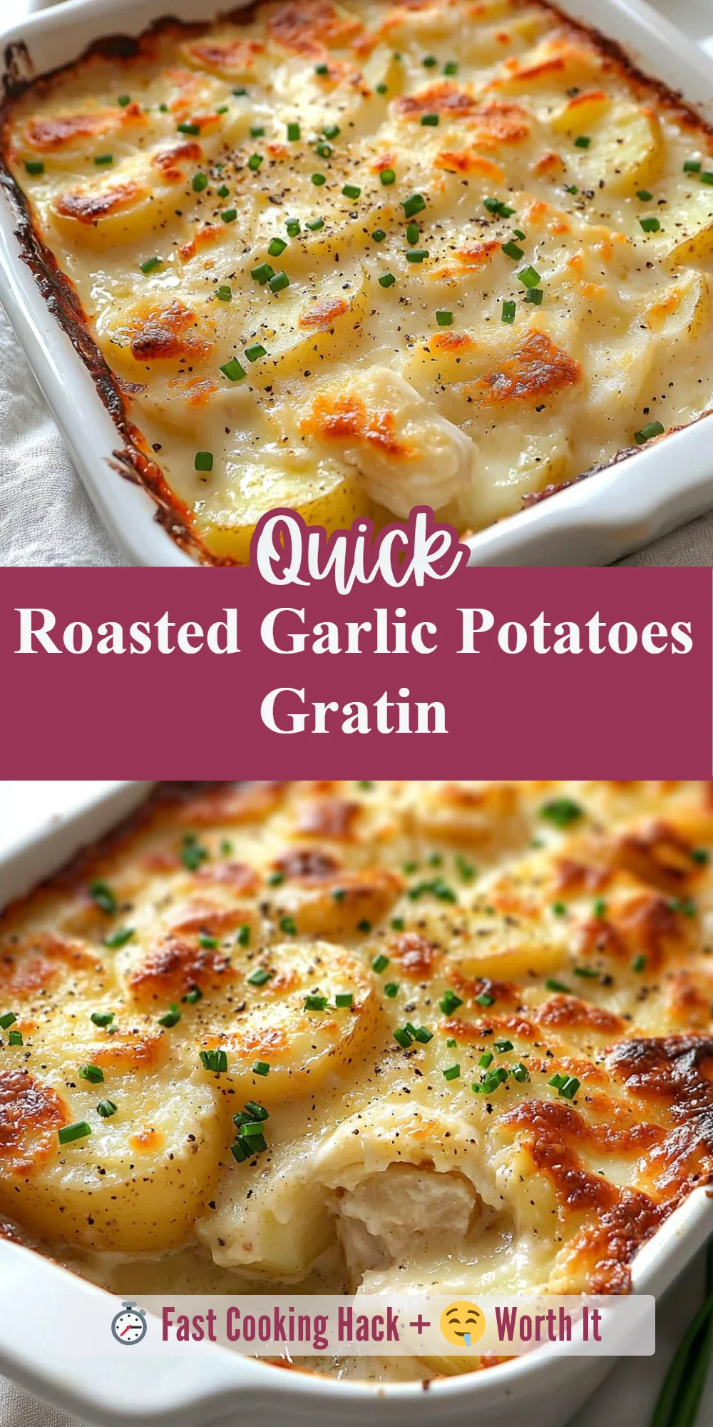 Roasted Garlic Potatoes Gratin