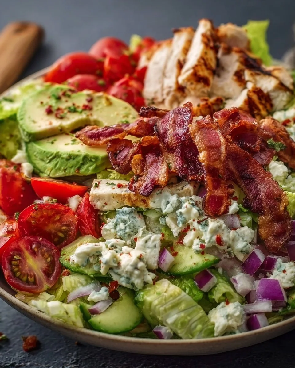 Savory BLT Chicken Salad with fresh ingredients and crispy bacon