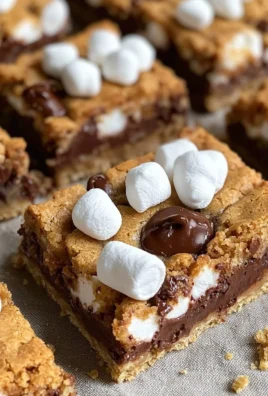 Delicious S’mores Cookie Bars with chocolate and marshmallows