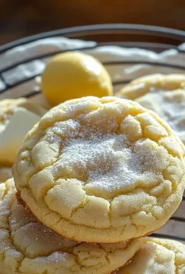 Soft and chewy lemon cookies with a dusting of powdered sugar on a plate