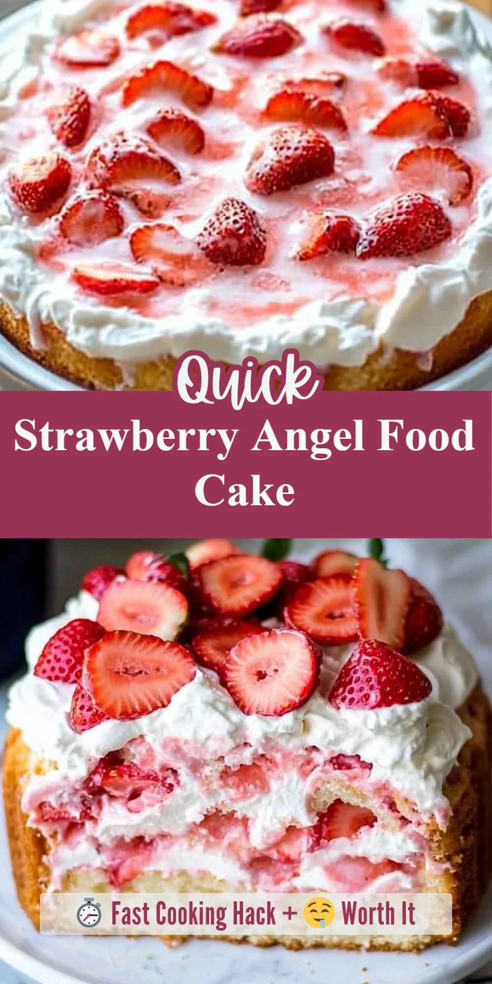 Strawberry Angel Food Cake