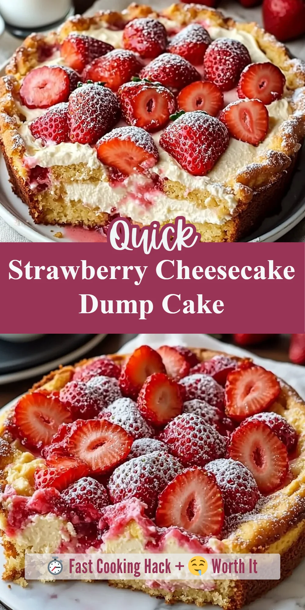 Strawberry Cheesecake Dump Cake