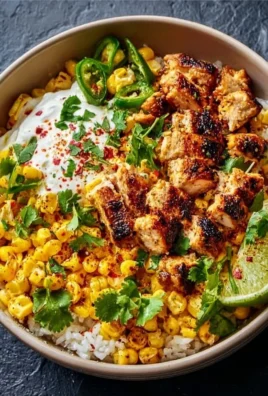 Delicious Street Corn Chicken Rice Bowl with grilled chicken and corn