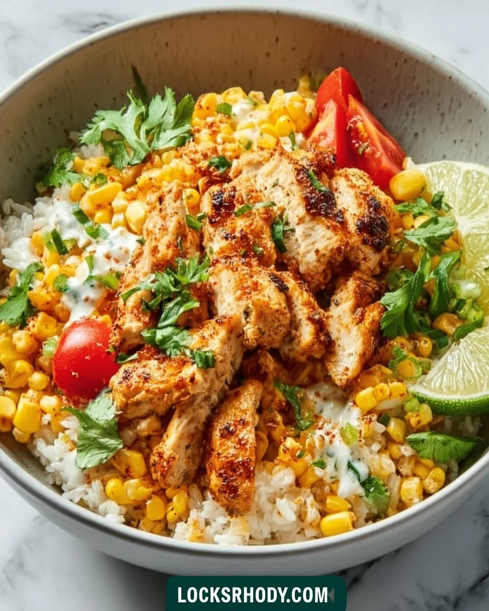 Street Corn Chicken Rice Bowl