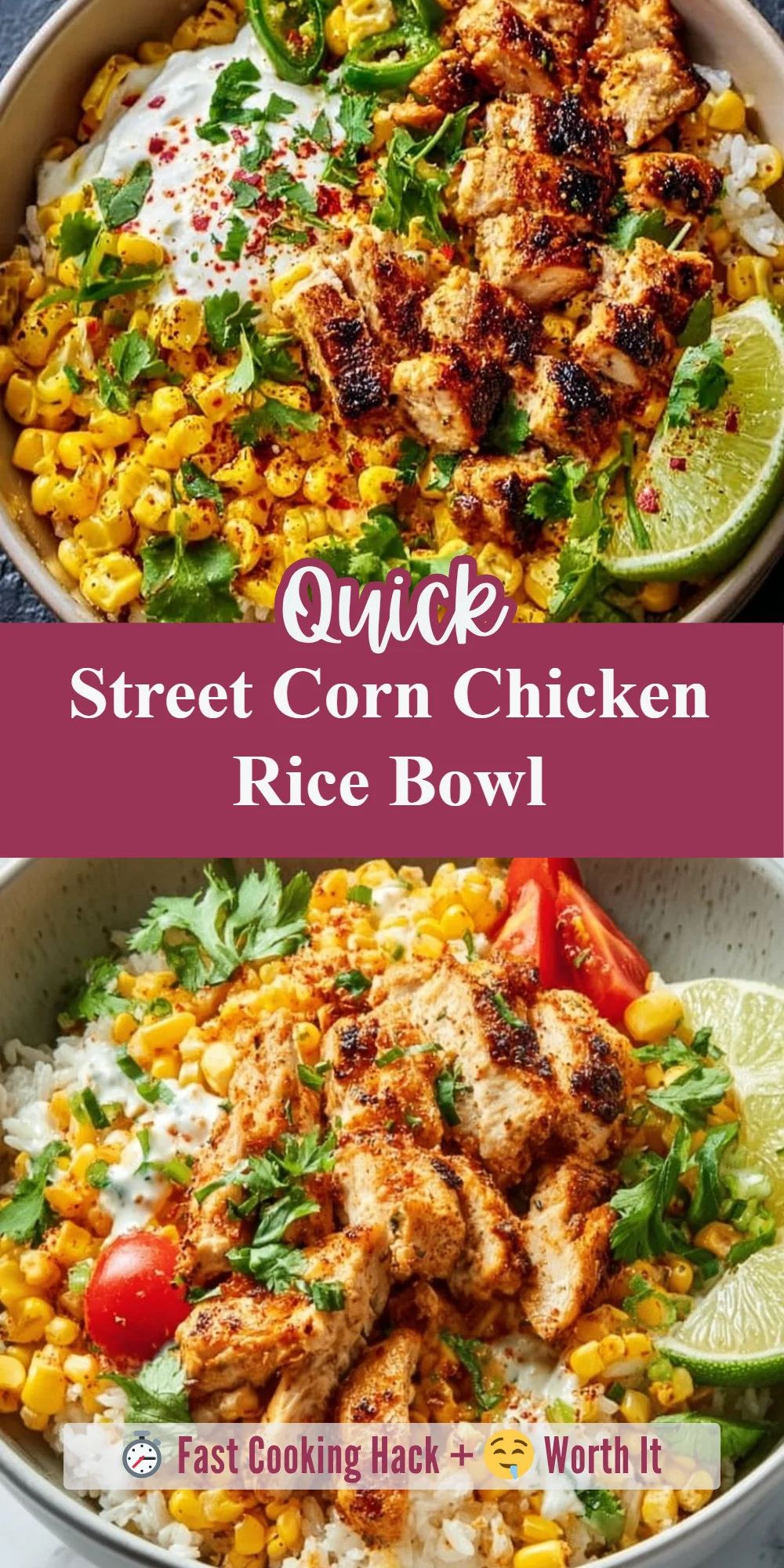Street Corn Chicken Rice Bowl