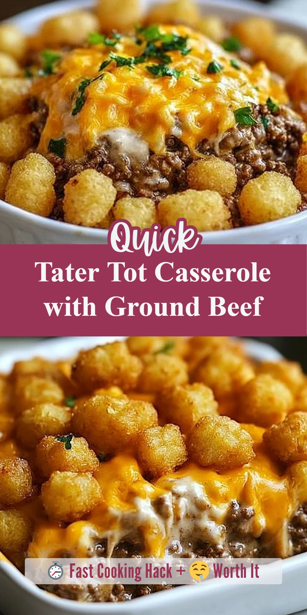 Tater Tot Casserole with Ground Beef