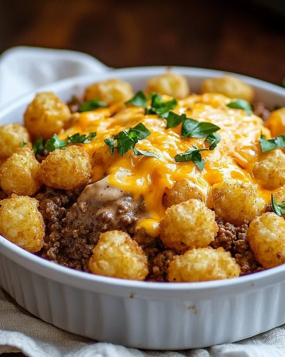 Tater Tot Casserole with Ground Beef