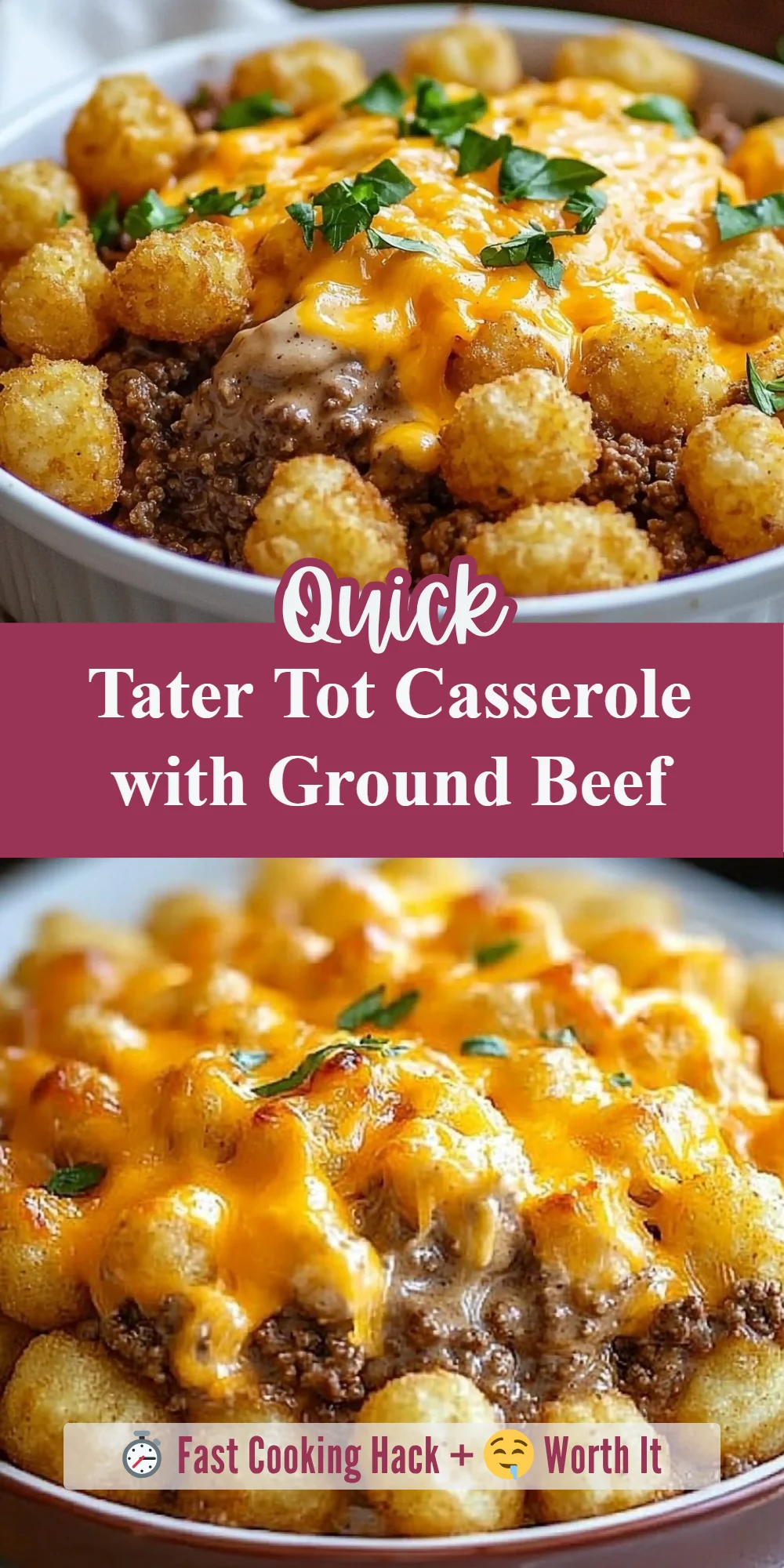 Tater Tot Casserole with Ground Beef